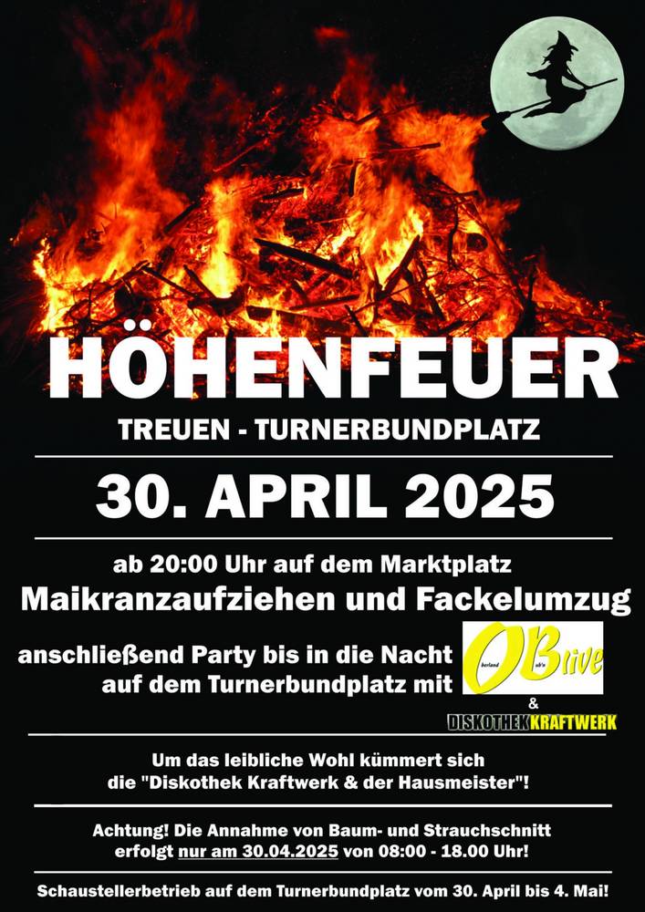 Plakat Höhenfeuer Treuen